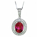 CP2161 Pink Tourmaline & Diamond Necklace