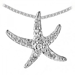 6422-2 Sm. Gold & Diamond Starfish Necklace