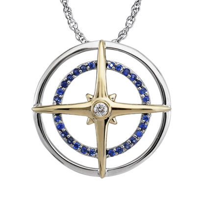 Two Tone Sapphire Compass
