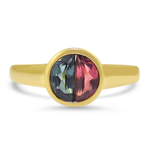 Half Moon Tourmaline Ring Two Color