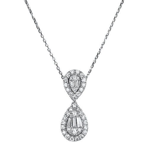 Double Diamond Cluster Necklace