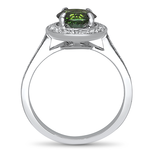 maine green tourmaline and diamond ring profile