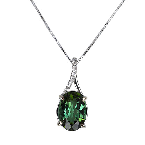 green tourmaline and diamond necklace