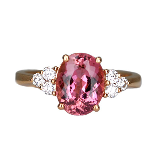 pink tourmaline in rose gold ring