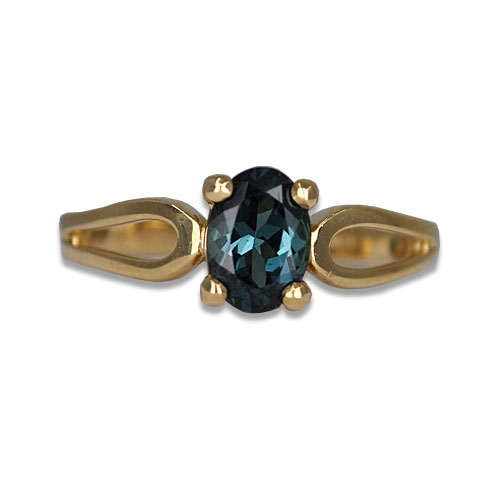 oval blue tourmaline ring 14ky