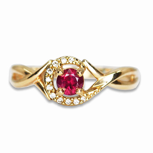 ruby and diamond ring 14ky