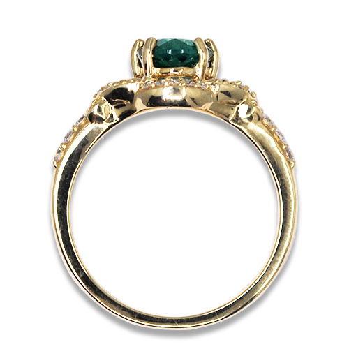 green tourmaline and diamond ring profile