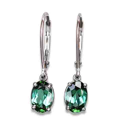 green tourmaline dangle earrings 14kw